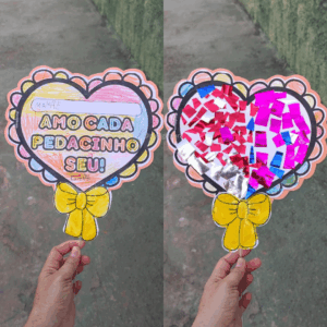 CARTÃO CORAÇÃO AMO CADA PEDACINHO (dia das mães, dia da família)