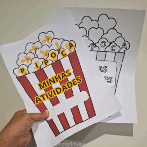 LIVRINHO DE ATIVIDADES: PALAVRA PIPOCA(junino, alimentação saudável, alfabetização, sílabas)