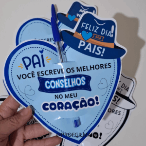 CARTÃO CORAÇÃO PORTA CANETA (dia dos pais e parentes)