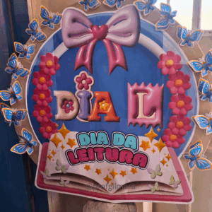 PAINEL DIA L DIA DA LEITURA- REDONDO (dia do livro, dia do leitor)