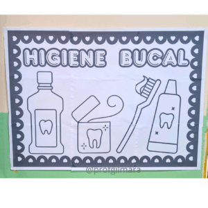 CARTAZ PARA COLORIR PRODUTOS DE HIGIENE BUCAL (saúde bucal)