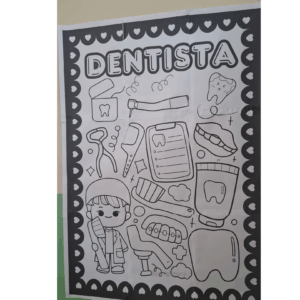 CARTAZ PARA COLORIR O DENTISTA (higiene bucal, saúde bucal, profissões)