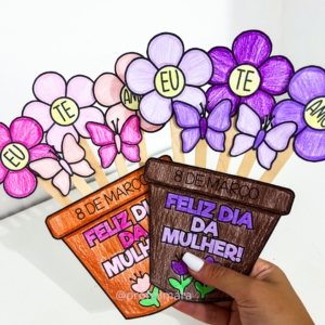 CARTÃO VASO DE FLOR(DIA DA MULHER 8 DE MARÇO)