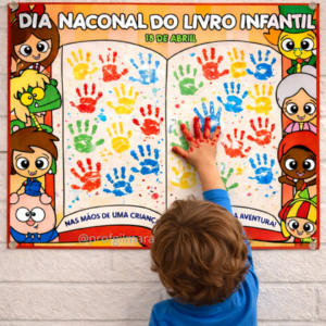 CARTAZ COLABORATIVO/INTERATIVO DIA NACIONAL DO LIVRO INFANTIL CAMRIMBO NO LIVRO (18 de abril)