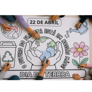 PAINEL PARA COLORIR DIA DA TERRA FUTURO EM NOSSAS MÃOS