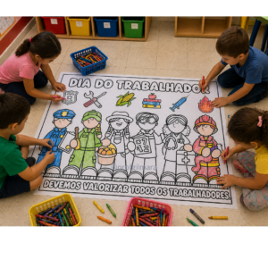 PAINEL PARA COLORIR DIA DO TRABALHADOR