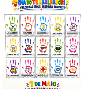 PAINEL COLABORATIVO DIA DO TRABALHADOR(1 maio, dia do trabalho, profissões)