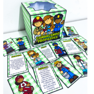 CAIXA CONHECENDO AS PROFISSÕES (dia do trabalhador, dia do trabalho, 1 de maio)