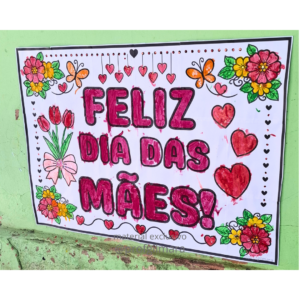 PAINEL PARA COLORIR FELIZ DIA DAS MÃES (mamãe)