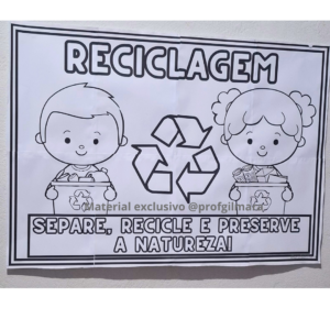 PAINEL PARA COLORIR RECICLAGEM (coleta seletiva, meio ambiente, reciclar)