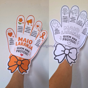 PALITOCHE E LUVA MAIO LARANJA QUEM AMA PROTEGE