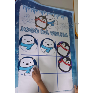 JOGO DA VELHA AMIGOS DE INVERNO (estações do ano, clima, tempo, urso polar, pinguim, frio)