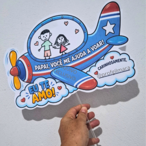 CARTÃO DIA DOS PAIS ME AJUDA A VOAR (cartão no palito, papai, pai)
