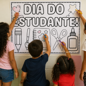 PAINEL PARA COLORIR DIA DO ESTUDANTE