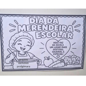PAINEL PARA COLORIR DIA DA MERENDEIRA ESCOLAR (30 de outubro)