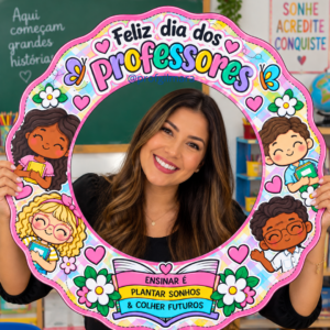 MOLDURA BAMBOLÊ PROFESSORES ENSINAR É PALNTAR SONHOS (dia do professor, dia dos professores , 15 de outubro)