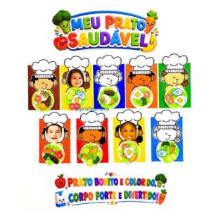 PAINEL COLABORATIVO MEU PRATO SAUDÁVEL (alimentação saudável, frutas, verduras)