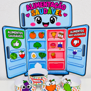 GELADEIRA ALIMENTAÇÃO SAUDÁVEL (legumes, verduras, dia da alimentação saudável)